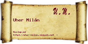 Uher Milán névjegykártya