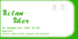 milan uher business card